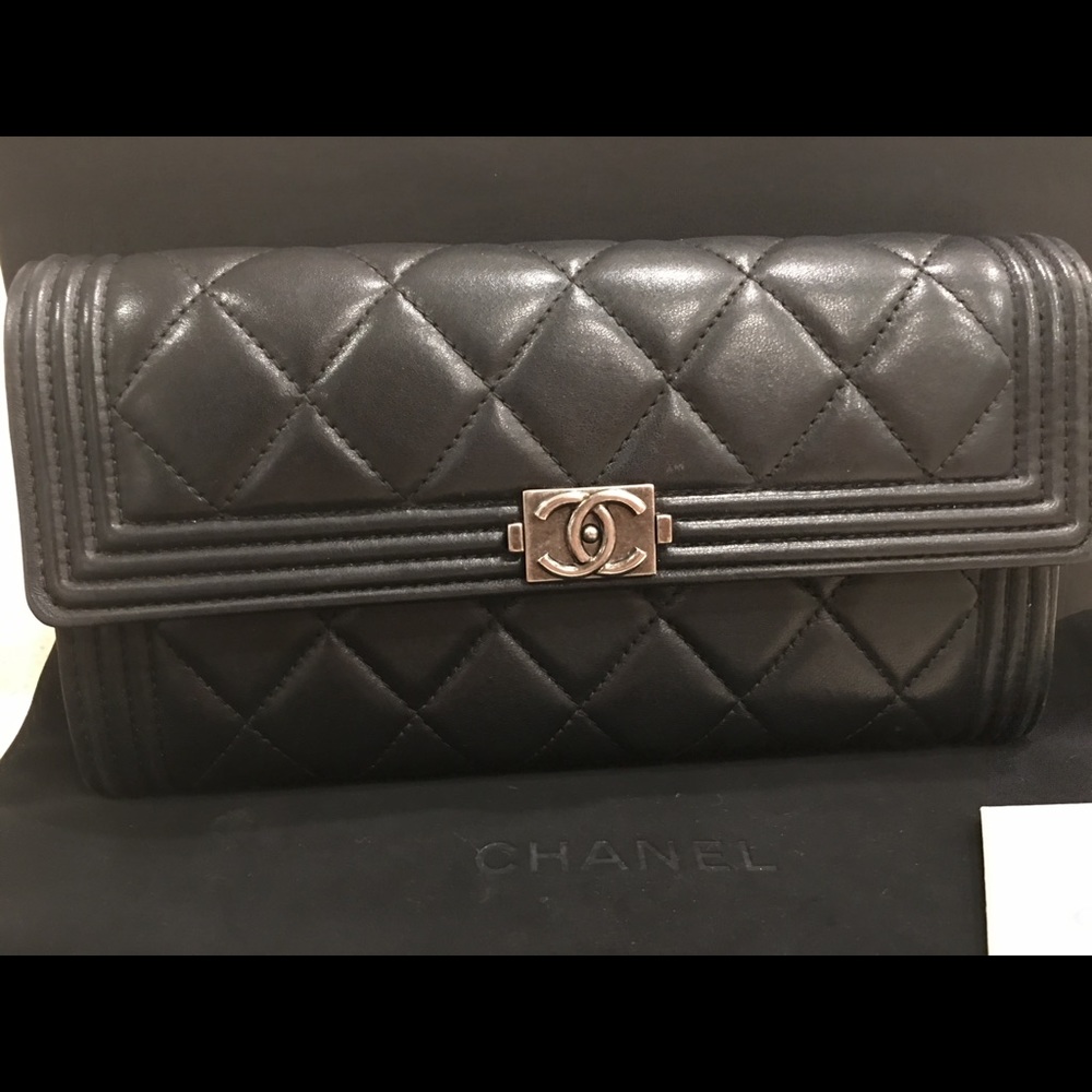 Chanel Flap Wallet Lambskin Leather